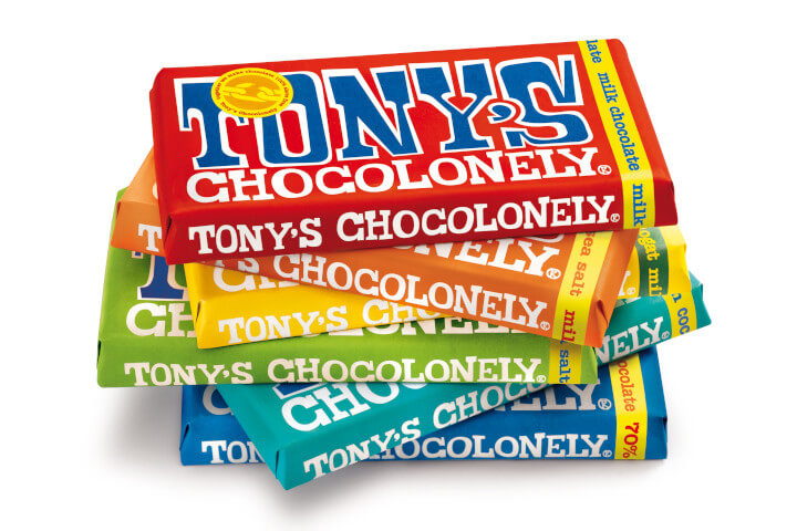 Tony's Chocolonely Tafeln der verschiedenen Sorten