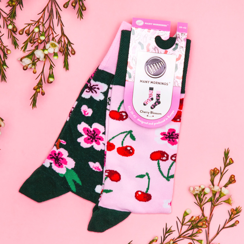 ManyMornings Mismatched Kirschblüten Socken
