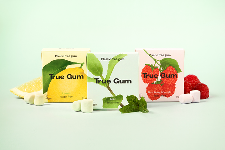 True Gum zuckerfreie und plastikfreie Kaugummis